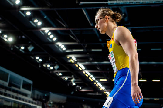 Max Hrelja of Sweden looks dejected