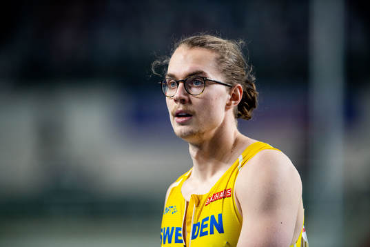 Max Hrelja of Sweden looks dejected