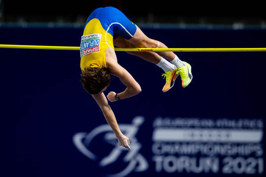 Armand Duplantis of Sweden in his attempt to clear 6.19
