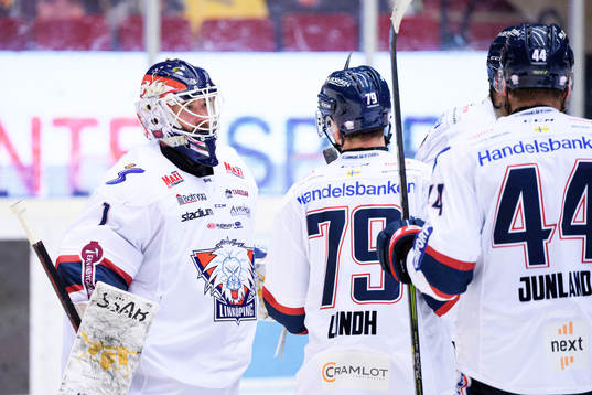 Linköpings målvakt David Rautio jublar