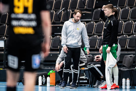 Hammarbys tränare Patrik Fahlgren deppar