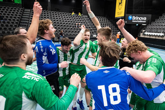 Hammarbys spelare jublar