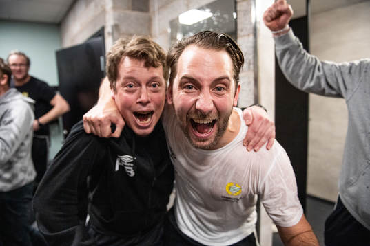 Hammarbys Lagansvarig Fredrik Brask och tränare Patrik