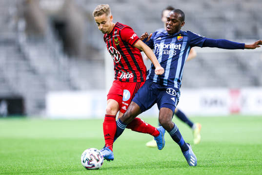 Djurgårdens Edward Chilufya och Östersunds Henrik Bellman