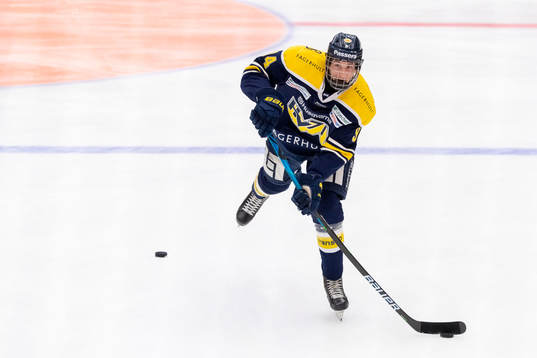 s Martin Brovall värmer upp innan ishockeymatchen i SHL