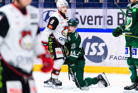 Malmö Redhawks Johan Olofsson och Färjestads Jacob