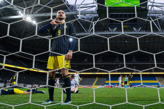 Marcus Berg of Sweden looks dejected