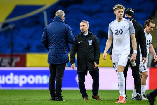 Martin Reim, head coach of Estonia and Janne Andersson,