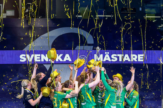 Thoréngruppens spelare jublar med pokalen