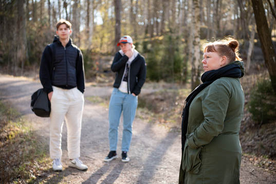 Fredrik och Anton och Ann-Marie Svanberg från