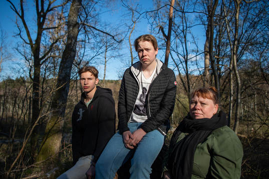 Fredrik och Anton och Ann-Marie Svanberg från