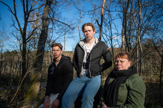 Fredrik och Anton och Ann-Marie Svanberg från