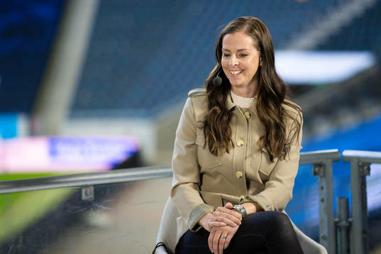Lotta Schelin in Cmore TV-studio