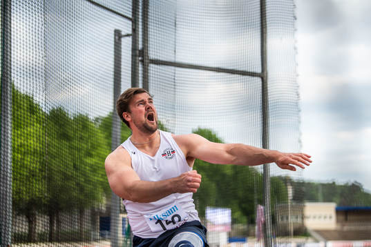 Simon Pettersson, Hässelby SK, i herrarnas diskus