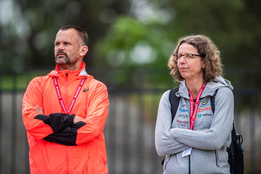 Tränare Stefan Holm och Karin Torneklint, förbundskapten