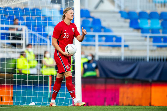 Erling Braut Haaland of Norway celebrates