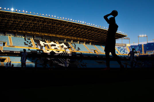 The silhouette of Mohamed Elyounoussi of Norway