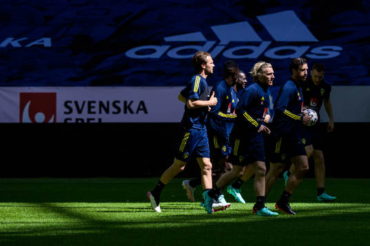 Albin Ekdal, Emil Forsberg and Gustav Svensson of the