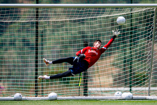 Goalkeeper Per Kristian Bråtveit of the Norwegian national