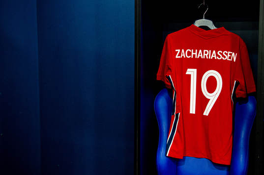 The shirt of Kristoffer Zachariassen of Norway in the
