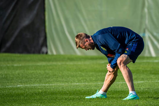 Pontus Jansson of the Swedish national football team at a