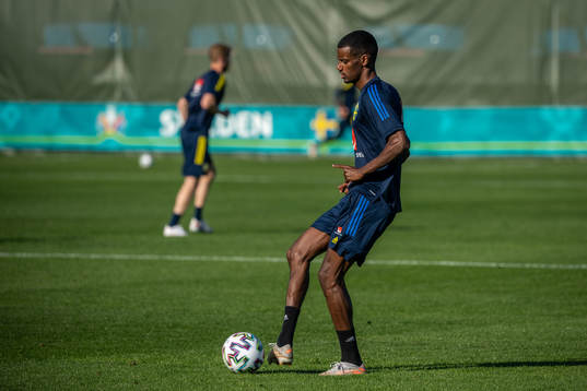 Alexander Isak of the Swedish national football team at a