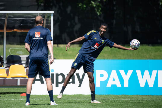 Andreas Granqvist  and Alexander Isak of the Swedish