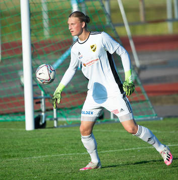 IFK Hässleholms målvakt Carl Lundahl Persson i matchen i