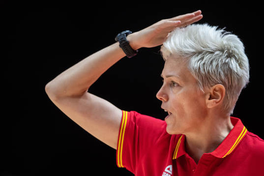 Head coach Jelena Skerovic of Montenegro