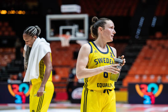Kalis Loyd and Frida Eldebrink of Sweden looks dejected