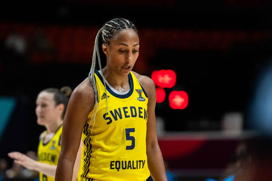 Kalis Loyd of Sweden looks dejected