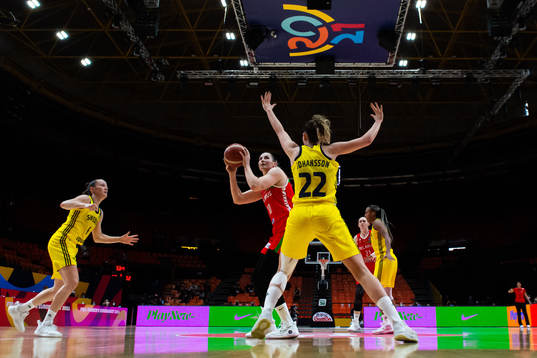 Anastasiya Verameyenka of Belarus and Emma Johansson of