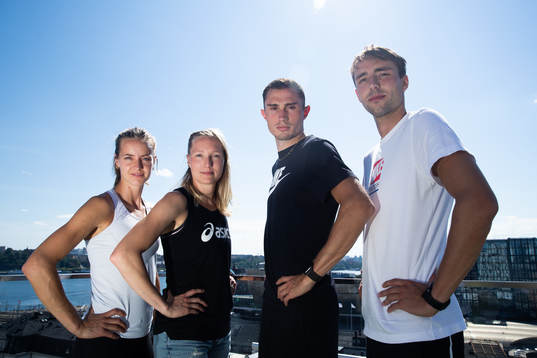 Lovisa Lindh, Moa Hjelmer, Thobias Montler och Andreas