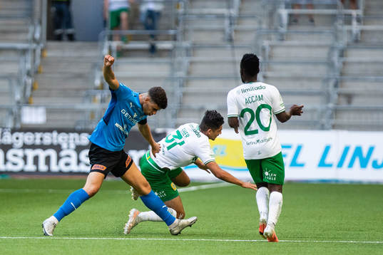Halmstads Edvin Kurtulus och Hammarbys Aimar Sher