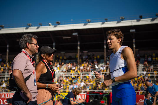 Greg Duplantis, Helena Duplantis and Armand Duplantis of