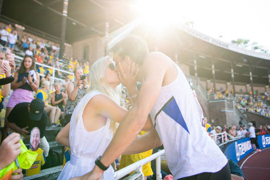 Armand Duplantis of Sweden and his girlfriend Desire
