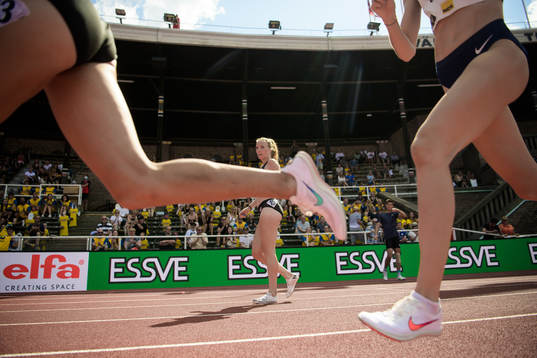 Anna Silvander of Sweden walks off women's 1500 meter