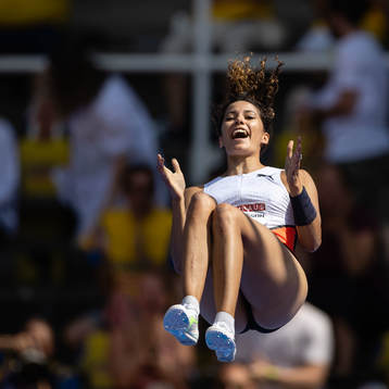 Angelica Bengtsson of Sweden celebrates