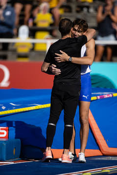 Renaud Lavillenie of France and Armand Duplantis of Sweden