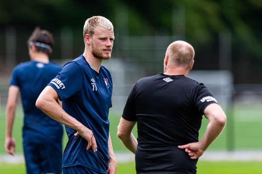 Elias Gustafson och tränare Dane Ivarsson