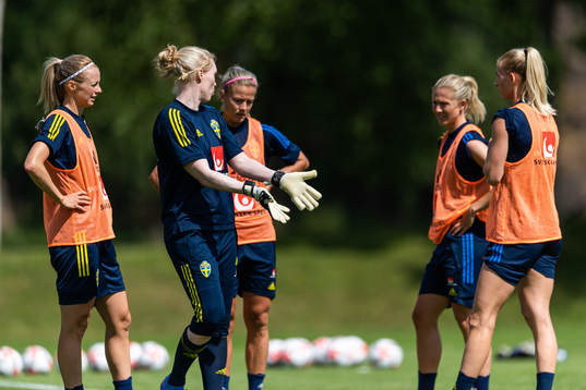 Amanda Ilestedt, målvakt Hedvig Lindahl, Hanna Glas,