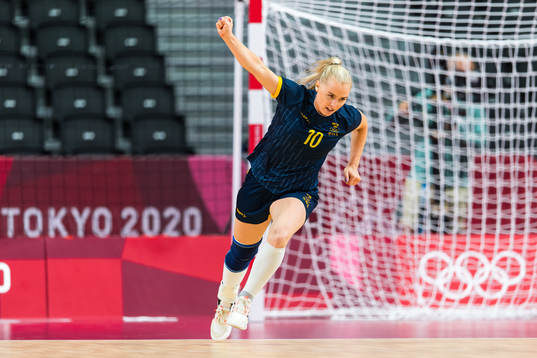 Mathilda Lundström of Sweden celebrates in the women's