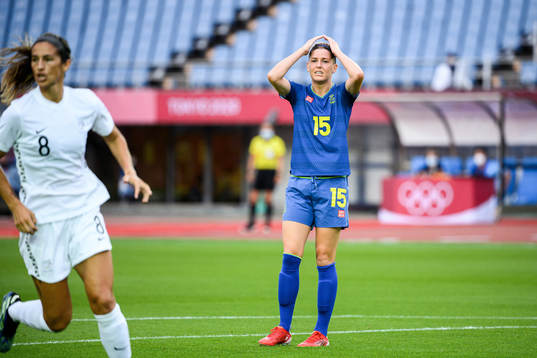 Olivia Schough of Sweden looks dejected in the women’s