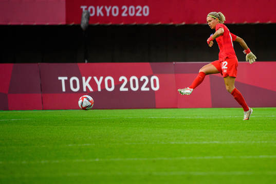 Goalkeeper Jennifer Falk of Sweden in the women’s