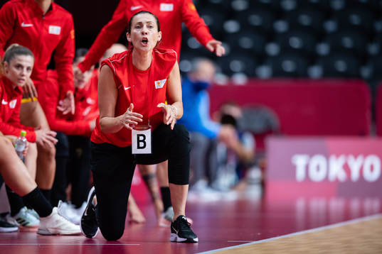 Bojana Popovic, head coach of Montenegro compete in the