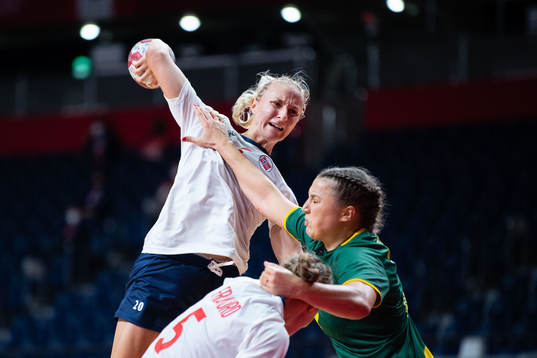 Henny Reistad of Norway compete in the women's handball