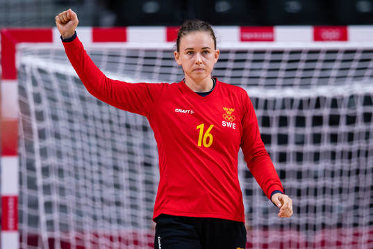 Goalkeeper Jessica Ryde of Sweden celebrates while