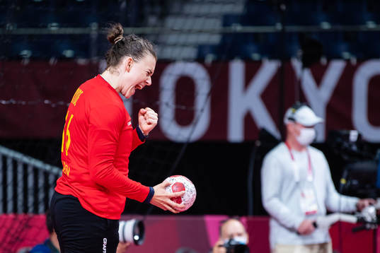 Goalkeeper Jessica Ryde of Sweden celebrates saving a
