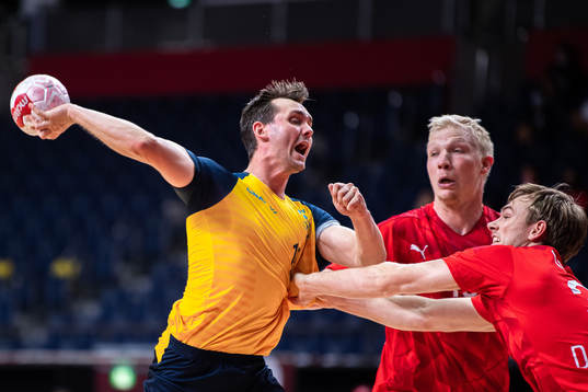 Hampus Wanne of Sweden in the men’s handball match