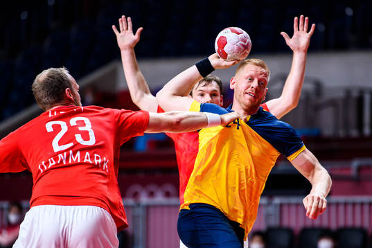 Jim Gottfridsson of Sweden in the men’s handball match